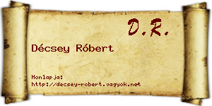 Décsey Róbert névjegykártya