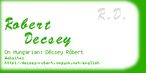 robert decsey business card