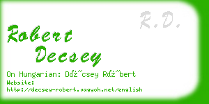 robert decsey business card